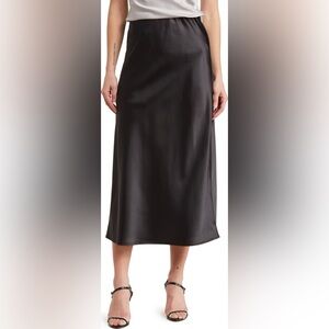 Sanctuary Black Satin Maxi Skirt